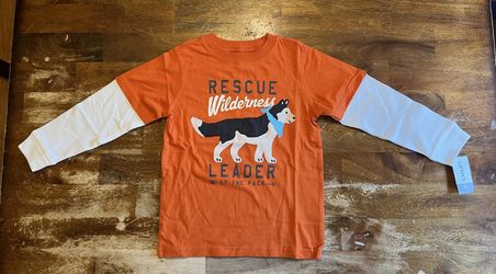 Carter’s Boys 5T Wilderness Dog Layered Long Sleeve Shirt – NWT