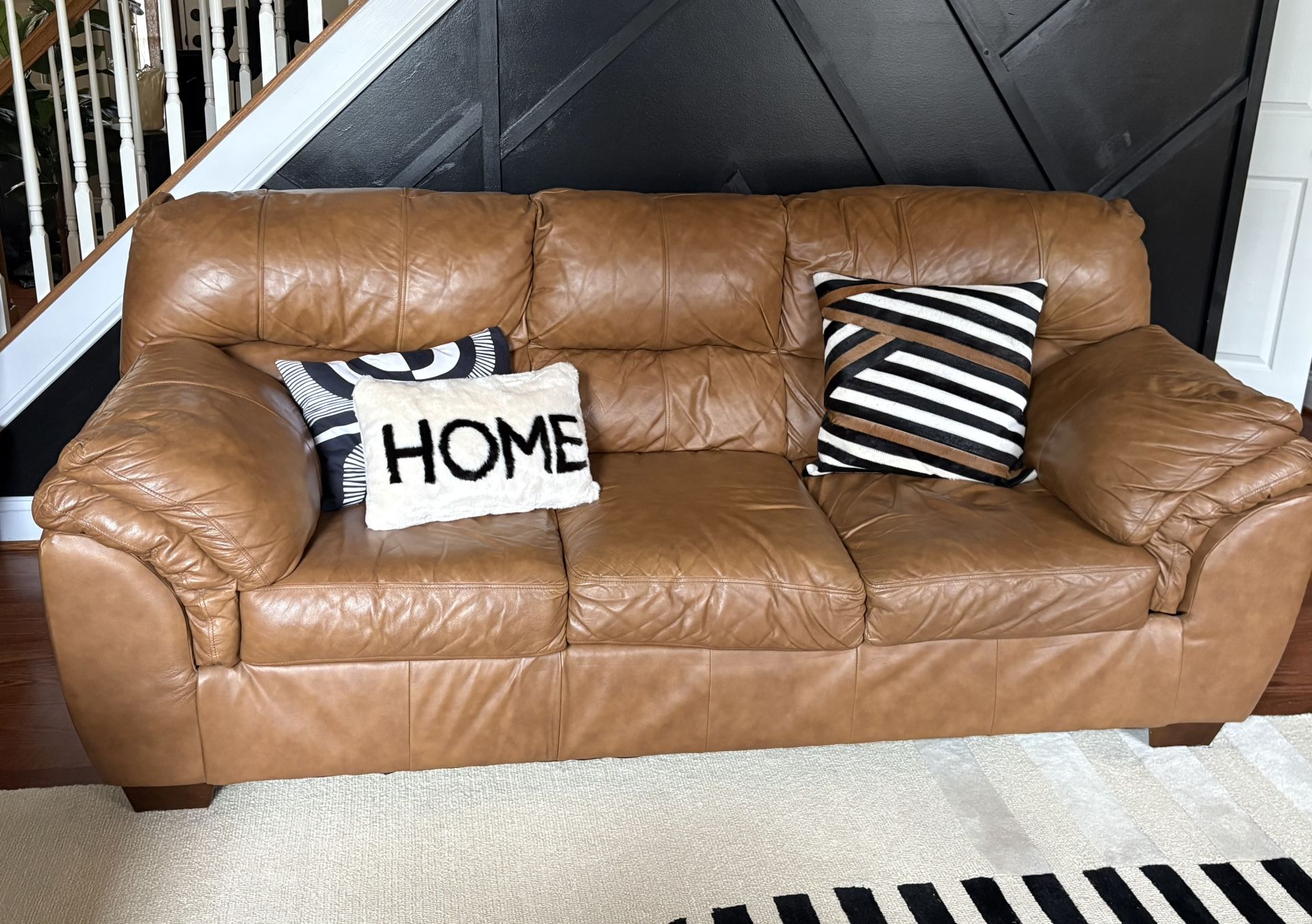 Cognac Leather Sofa