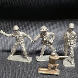 Vintage Metal Wartime Soldier Figurine Toy