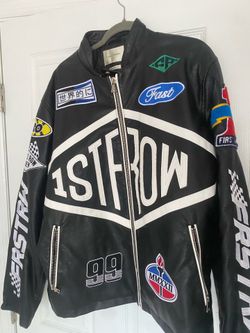 First Row Leather Moto Racing Jacket