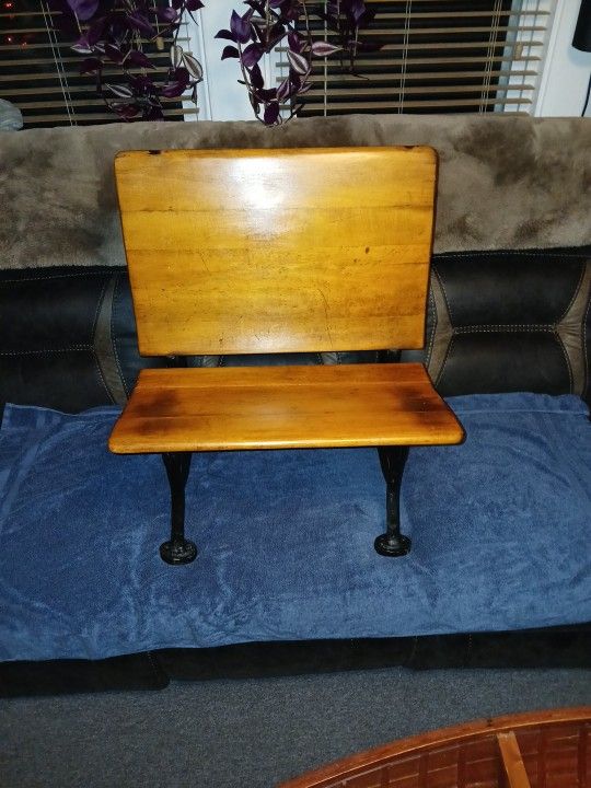 Antique Shool Desk Folding End Seat