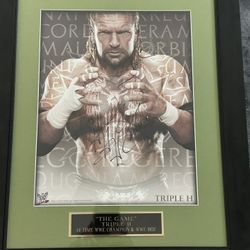WWE TRIPLE H AUTOGRAPH, PROFESSIONALLY FRAMED , WITH JSA COA LETTER OF AUTHENTICATION 