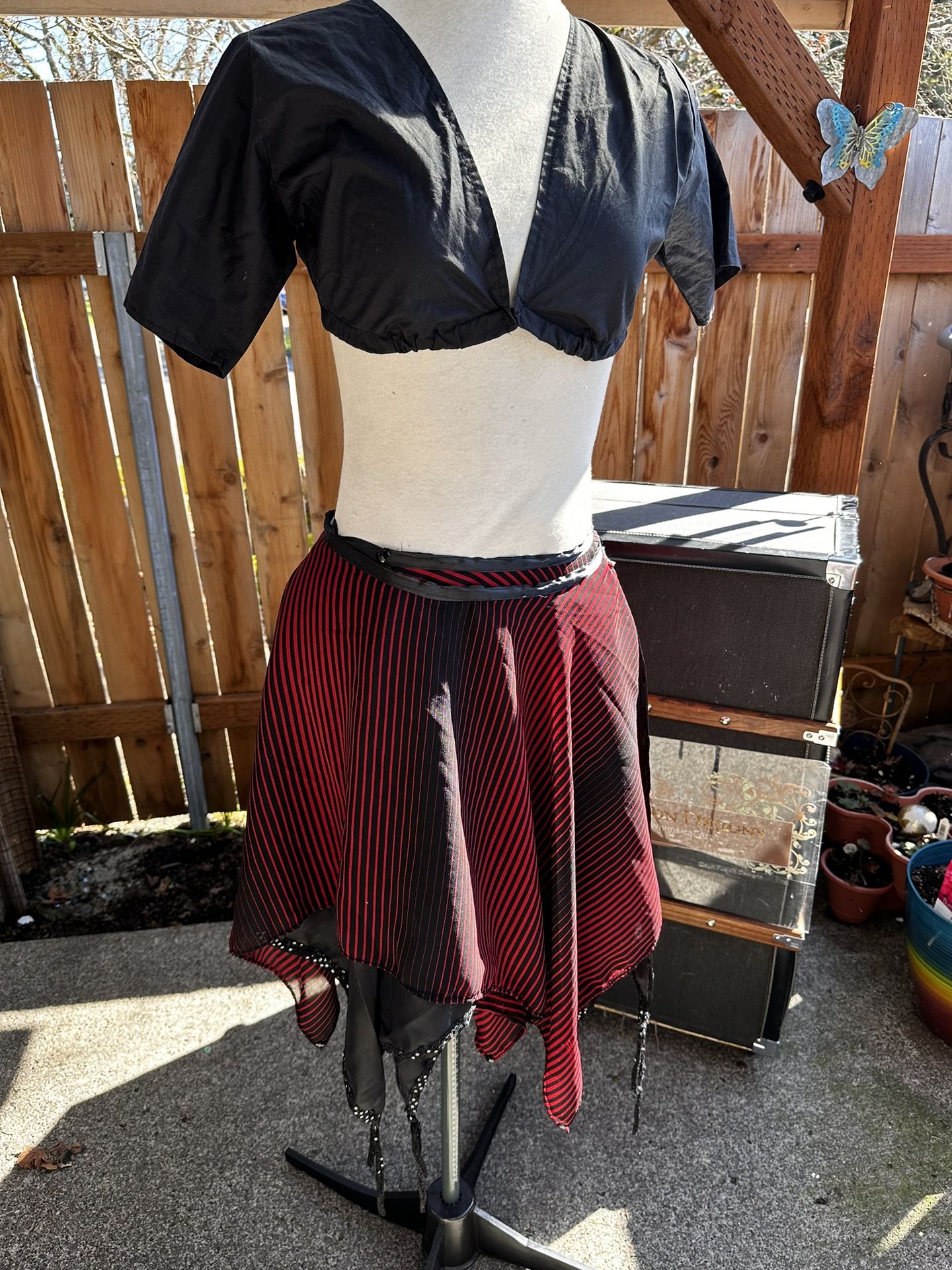 Reverse-able Red & Black Wrap Around Skirt