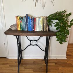 Vintage Cast Iron Sewing Table Turned Table
