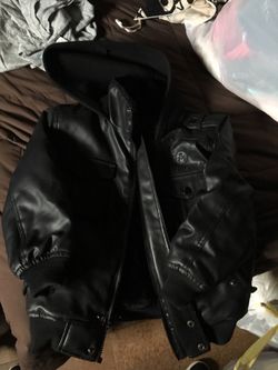Brand new faux boys leather jacket size 5