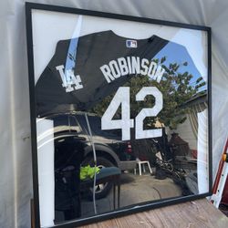 Jackie Robinson Authentic Dodgers Baseball Jersey Never Working Lexi Glass Case 