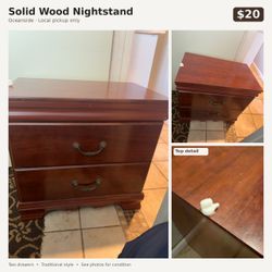 Solid Wood Nightstand – $20