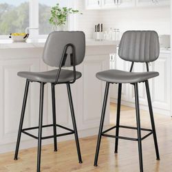 Counter Height Barstools with High Backrest，Bar Chairs for Kitchen Island