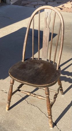 Antique Windsor-style spindle back/lathe back chair from Sheboygan Chair Company Wisconsin
