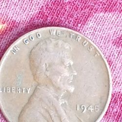 1945 Wheat Penny Error.