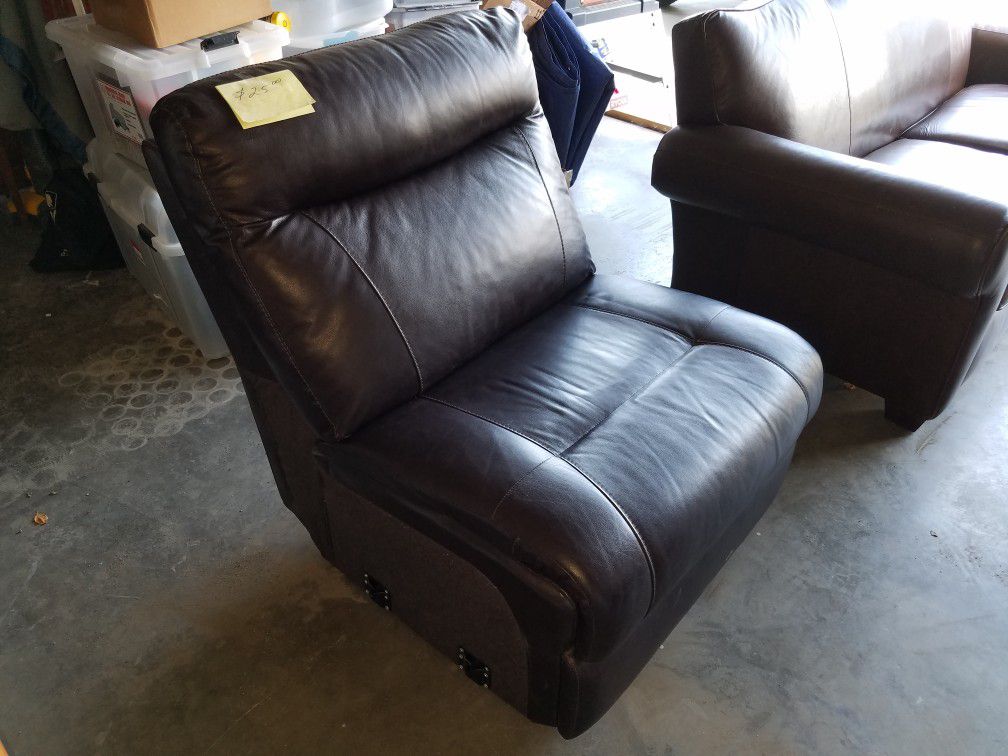 Center section leather couch