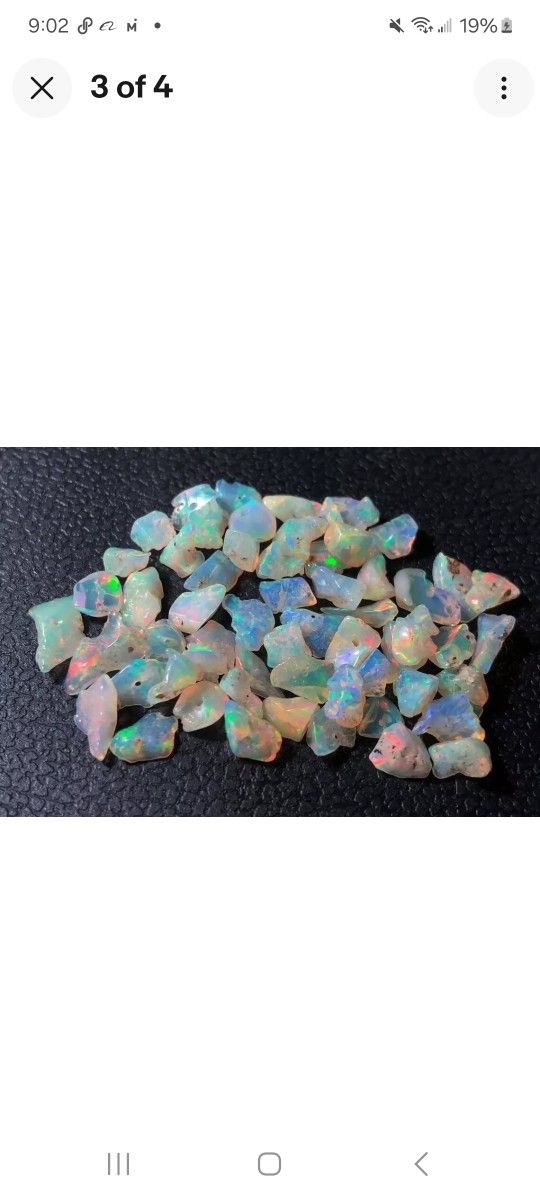 15pcs. Natural Ethiopian Fire Opal Rough Polished Gemstones 4-8mm