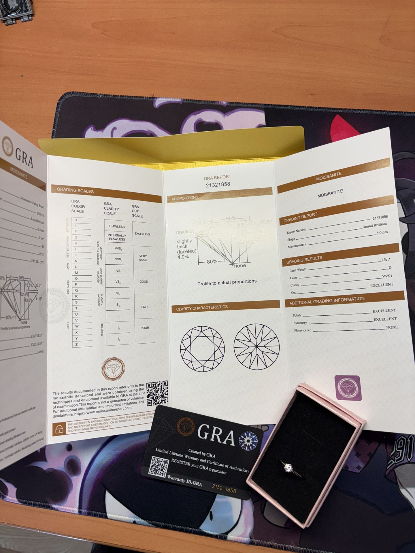 VVS1 Moissanite Engagement Ring