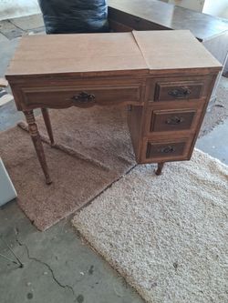 Vintage Wood Sewing Machine Cabinet