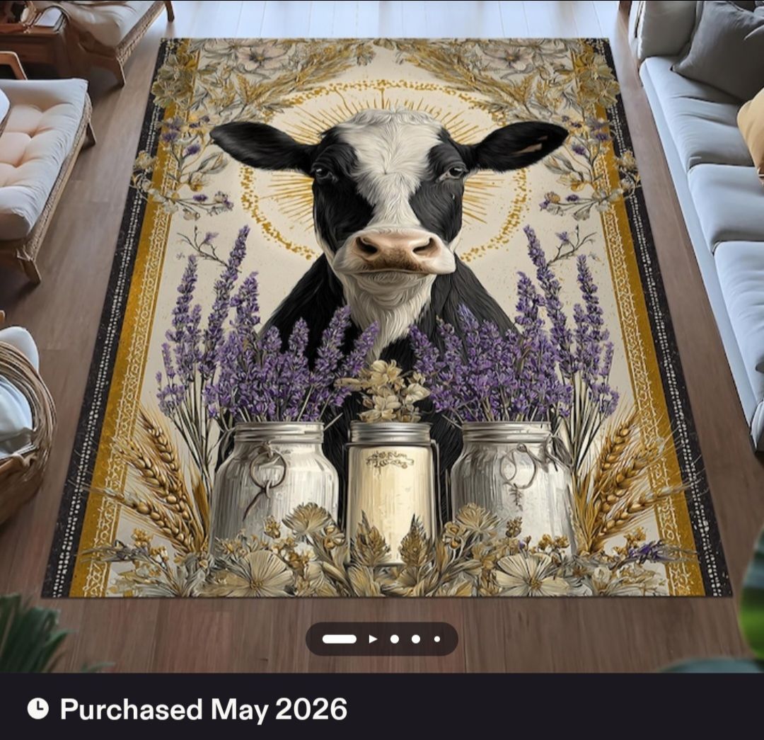 Cow area rug - brand new 3' X 4'