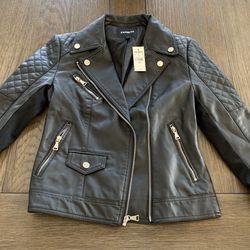Woman’s XXS Faux Leather Jacket From express (NEW)