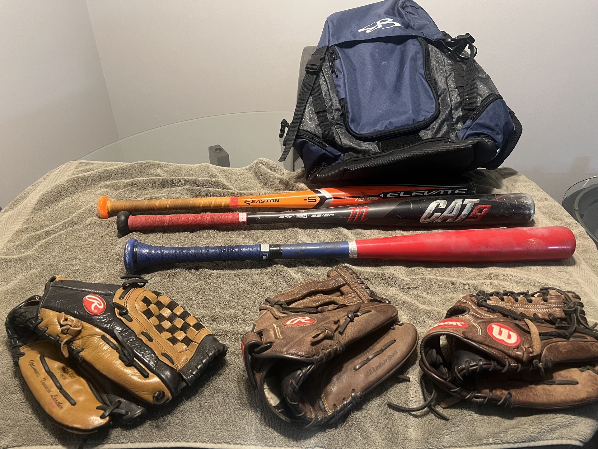 Baseball Gloves And Bats