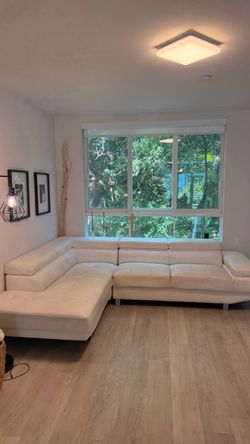 White Leather Sectional Sofa