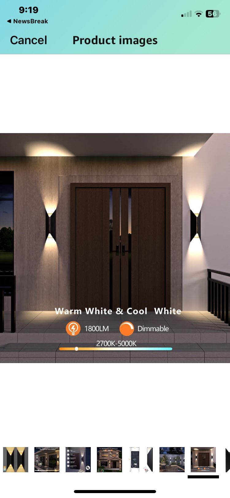 NEW 14”DIMMABLE OUTDOOR WALL LIGHTS 5CLR TEMP