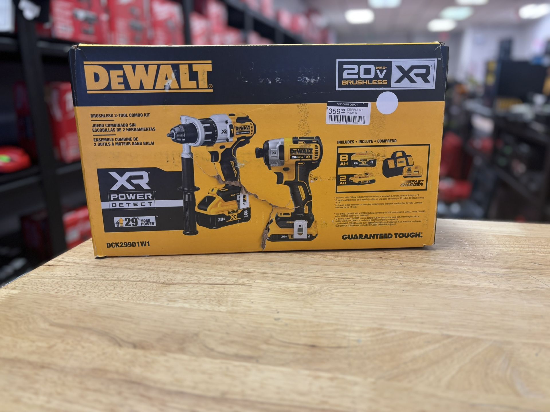 DEWALT XR POWER DETECT 2-Tool 20-Volt Max Brushless Power Tool Combo Kit with Soft Case
