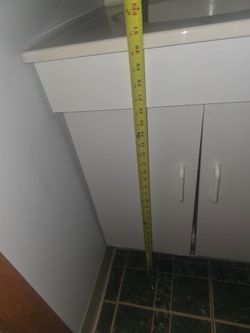 White Bathroom Vanity with Sink