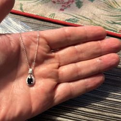 Dark Blue Sapphire Pendant
