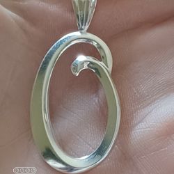 Vtg.Sterling Silver Intial " O" PENDANT 
