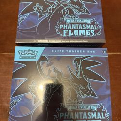 New & Sealed Pokémon Mega Evolution Phantasmal Flames Lot of 2 ETBs