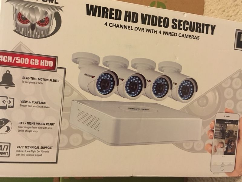 Night Owl 4 Channel DVR with 4 Wired Cameras New In Box