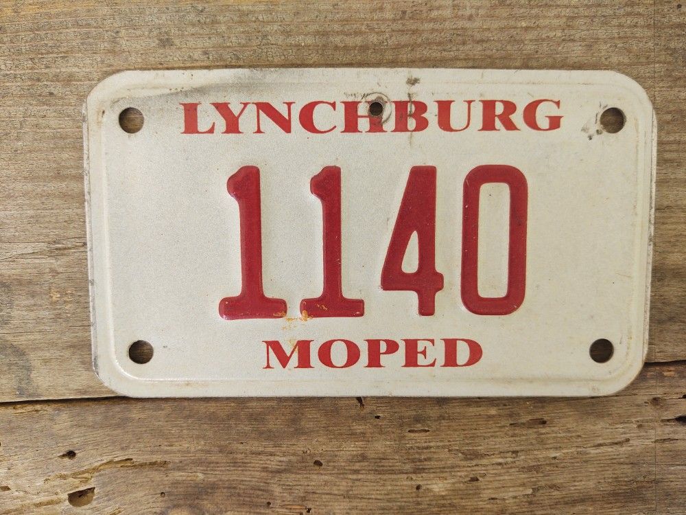 Lynchburg, Va MoPed License Plate