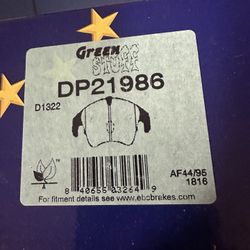 Green Stuff Brake Pads DP21986 Audi A4 2.0 And Many More Applications