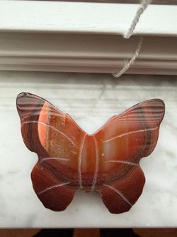Carnelian Crystal Stone Butterfly, Thick Butterfly Crystal