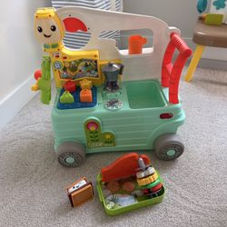 Fisher-Price Baby to Toddler Toy Laugh & Learn 3-in-1 On-the-Go Camper Walker & Activity Center with Smart Stages