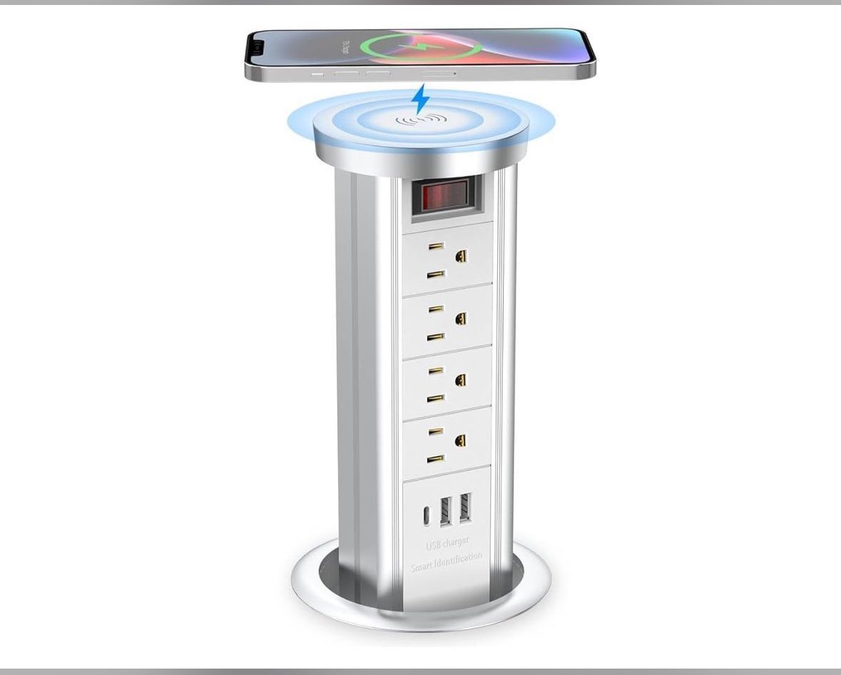 BTU Pop Up Outlet For Countertop Receptacle Power Strip