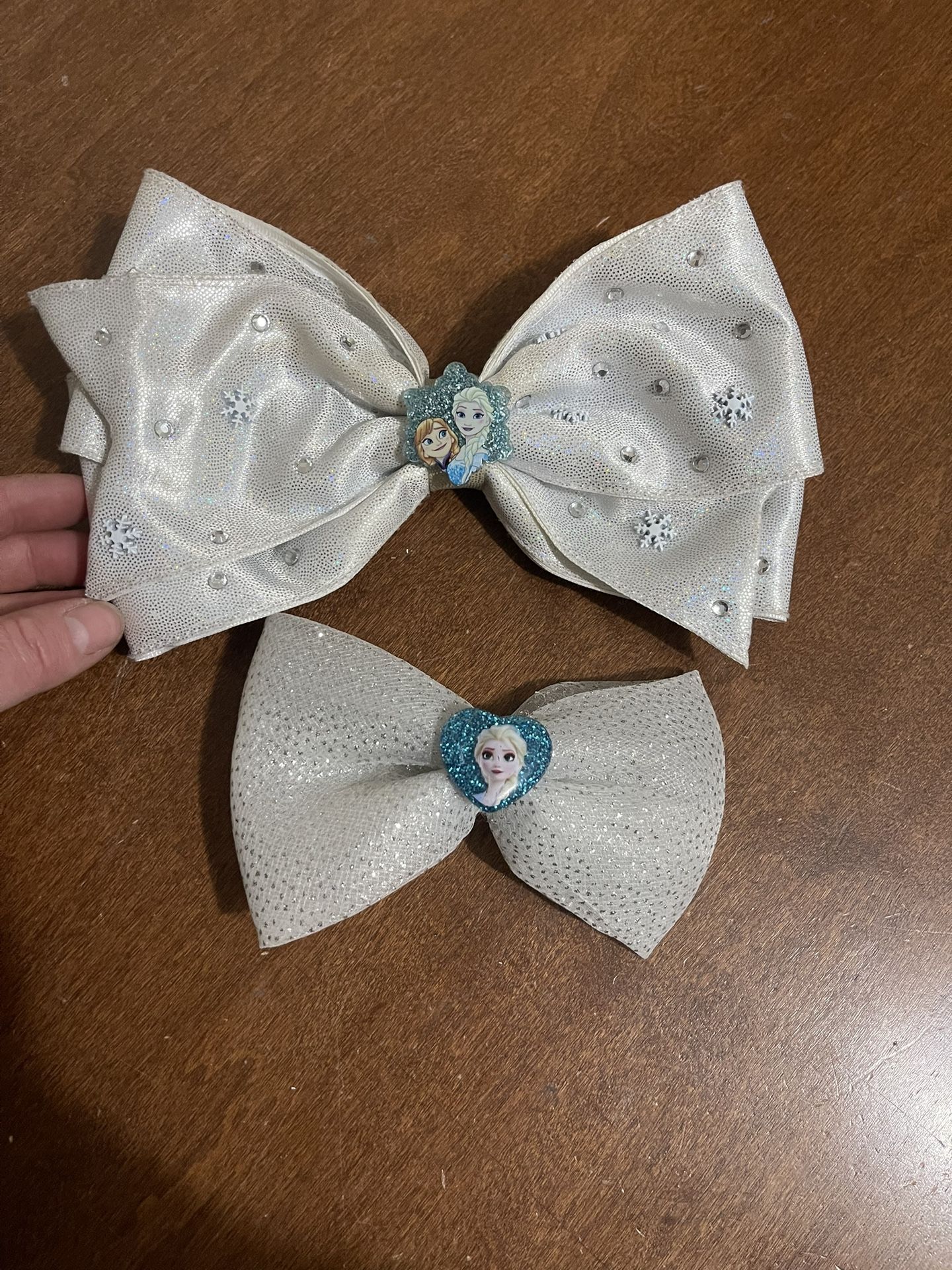 Two Frozen hair bows Large one lights up
