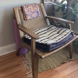 woven rattan wooden chair