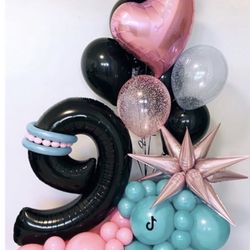 Tik Tok Balloons Bouquet - Happy Birthday 