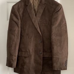 Mens Dark Brown Suede Sports Coat Excellent Condition 