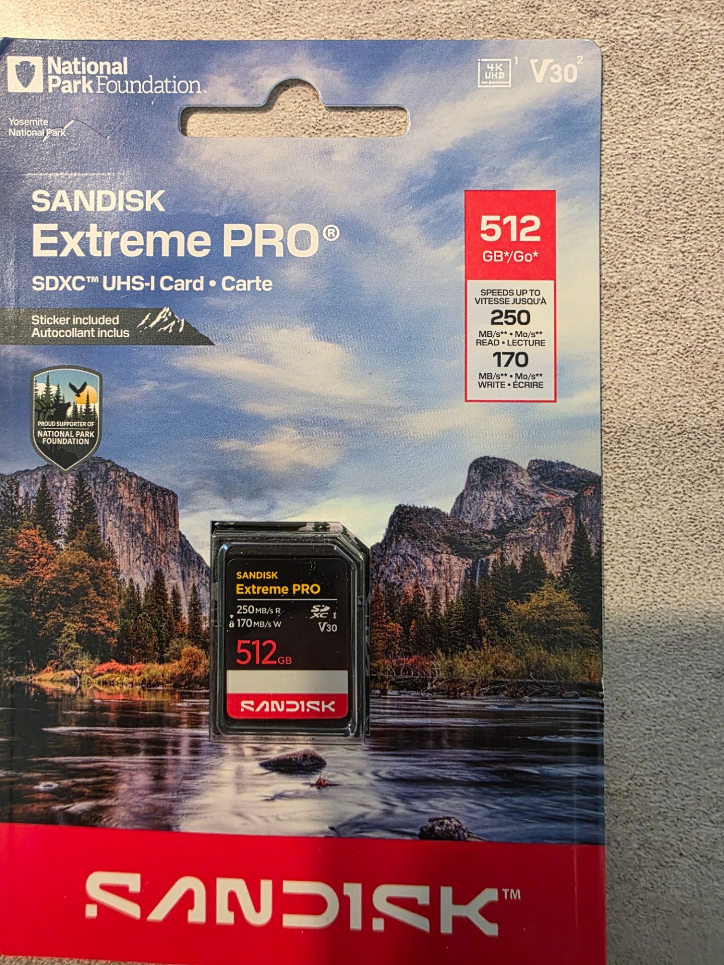 SanDisk Extreme Pro SDXC card NEW in the package