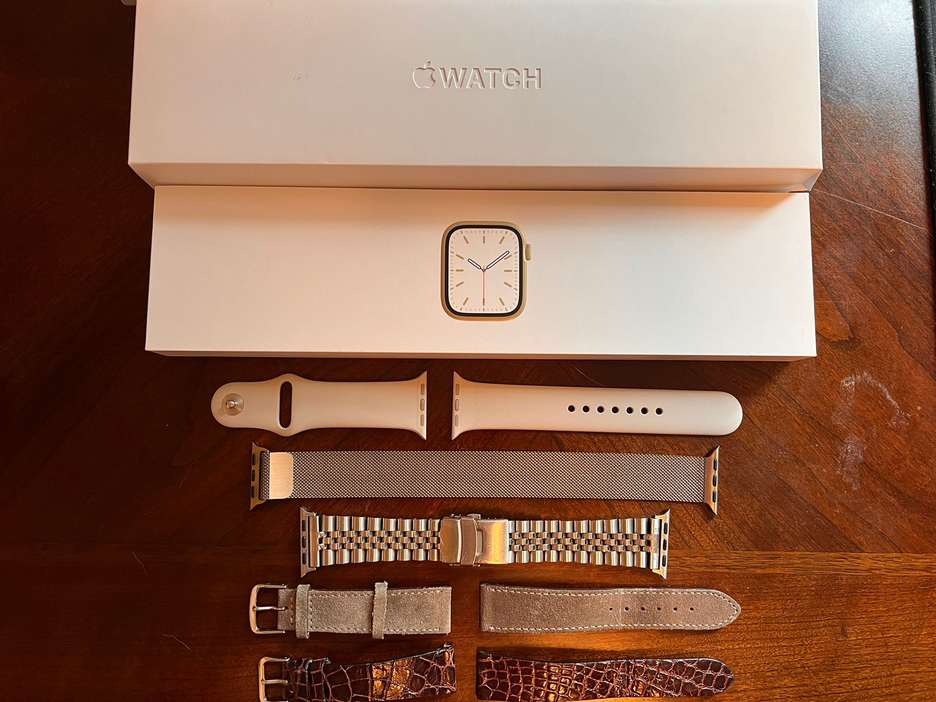 Mint Apple Watch Series 7 Stainless Steel Gold 41mm GPS Cellular