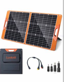 Solar Panels 100Watt Portable 24% High-Efficiency 18V Foldable Solar Charger with USB Outputs for Power Stations, Phones, IP65 Waterproof Perfect for
