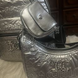 NWT Silver Juicy Couture Backpack And Crossbody Duo