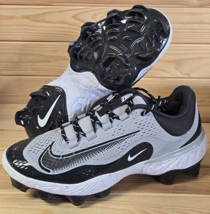 Brand New Nike Alpha Huarache ELITE 4 Low MCS Baseball Cleats Grey Black White Men Sizes 7, 7.5, 8, 8.5, 9, 9.5, 10, 10.5, 11, 11.5, 12 ⚾️ ⚾️ 