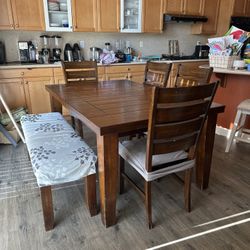 Ashley Furniture Real Wood Dining Table - Extendable