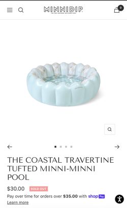 MINNIDIP THE COASTAL TRAVERTINE TUFTED MINNI-MINNI POOL