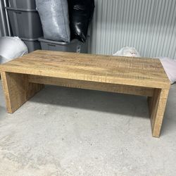 Tan Wood Coffee Table 