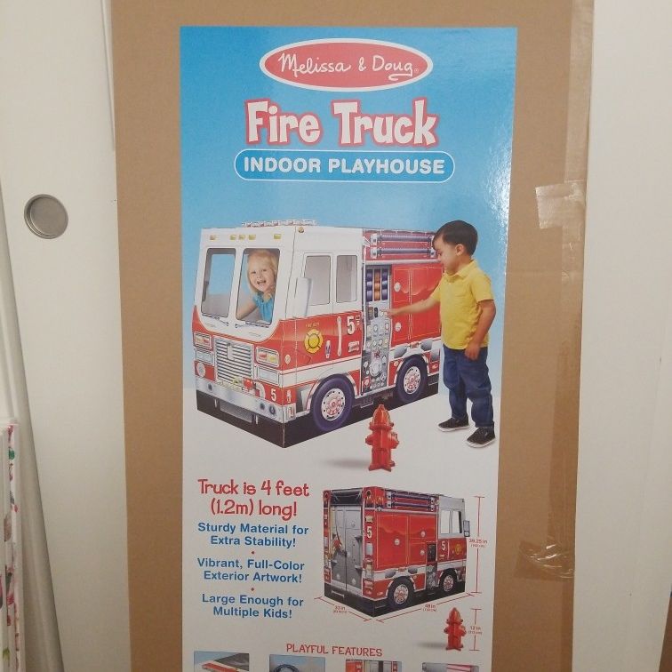 Melissa & doug fire truck best sale indoor playhouse