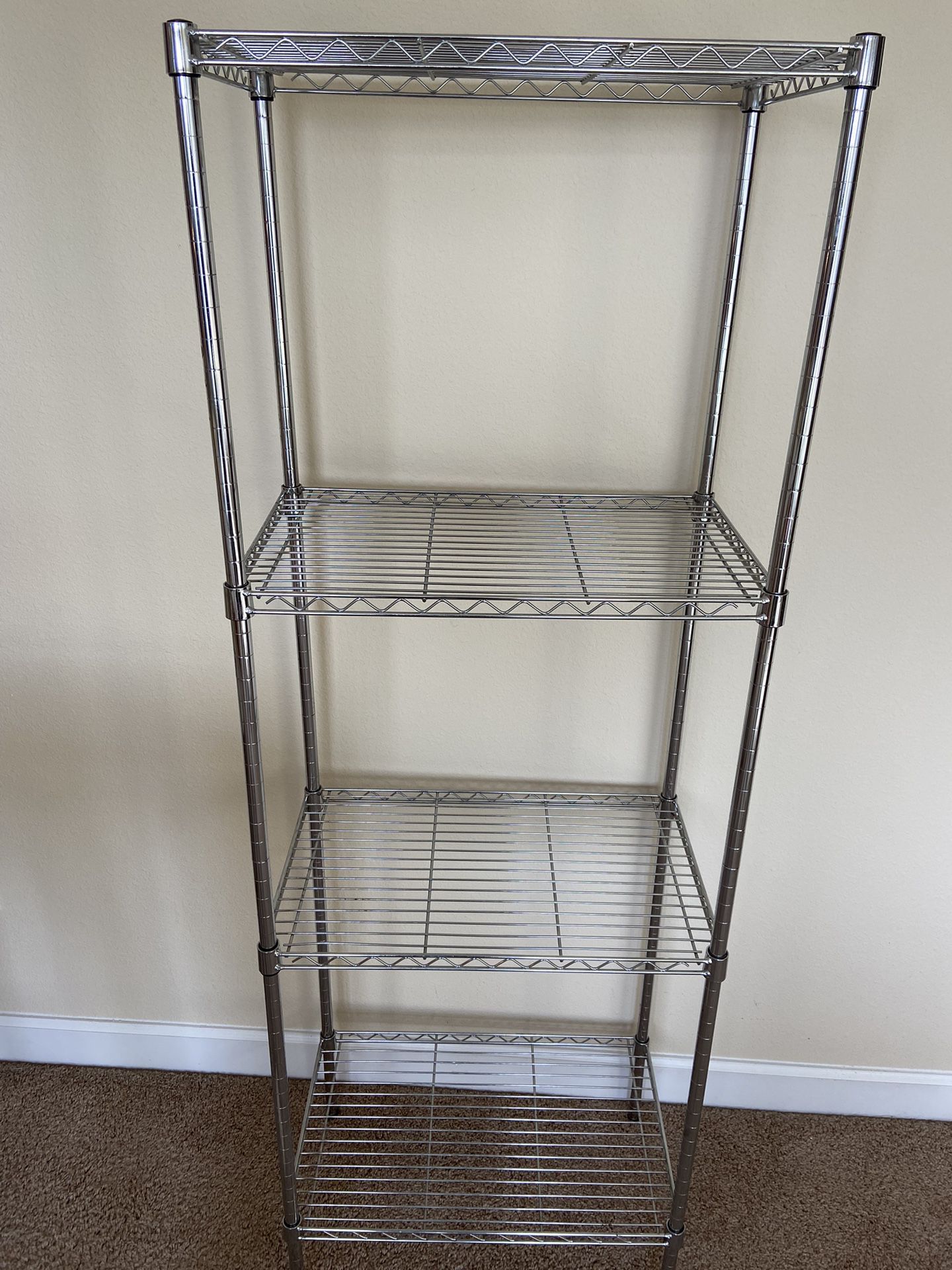 Chrome cage shelf, 4 adjustable shelves,