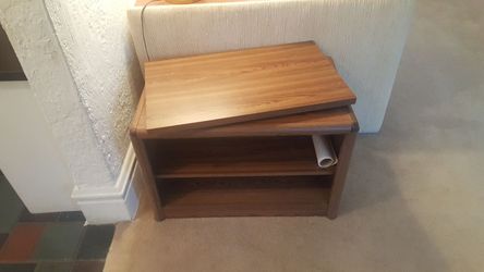 Swivel TV stand with shelves