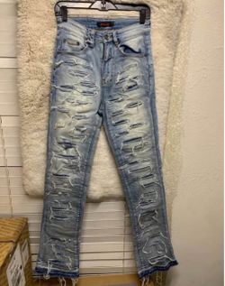 Men’s Gala Brand Original Slashed Blitz Stacked Denim Jeans Size 28